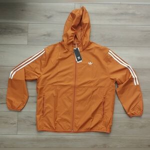 Adidas Skateboarding Windbreaker Jacket Rustic Orange White JX0269 Size L Unisex
